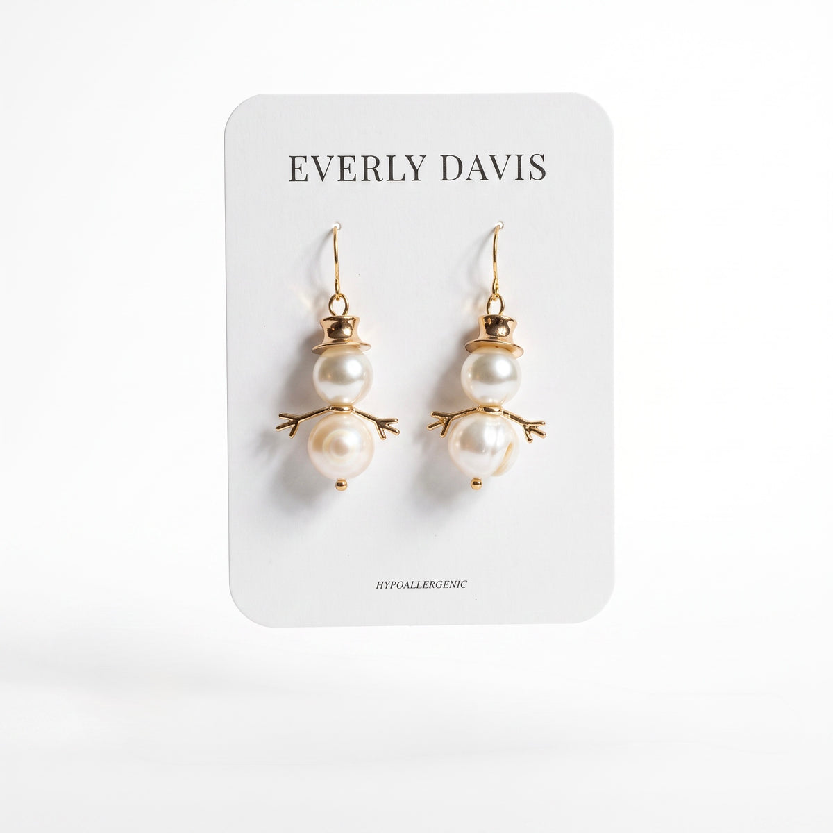 Pearl Snowman Earrings