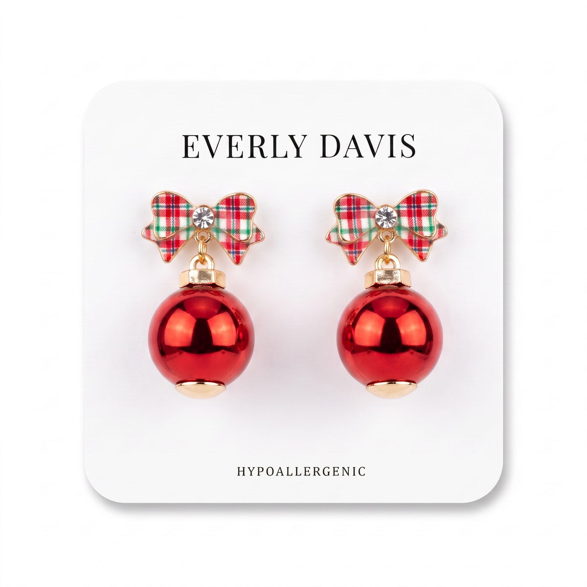 Holiday Bow with Ornament Earrings