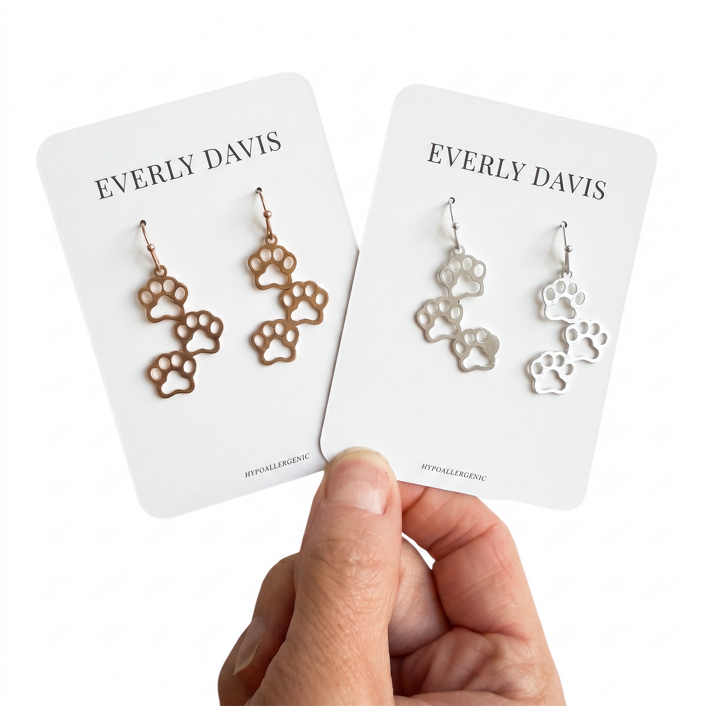 Metal Paw Print Earrings