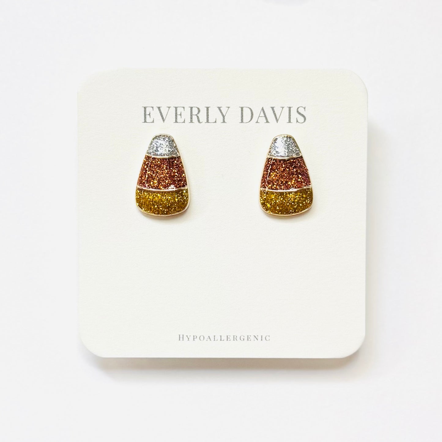 Glitter Candy Corn Studs