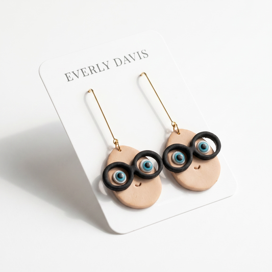Whimsical Face Dangle Earrings