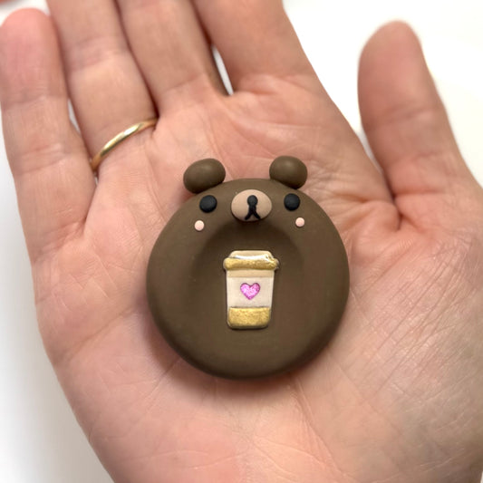 Coffee Bear Worry Stone