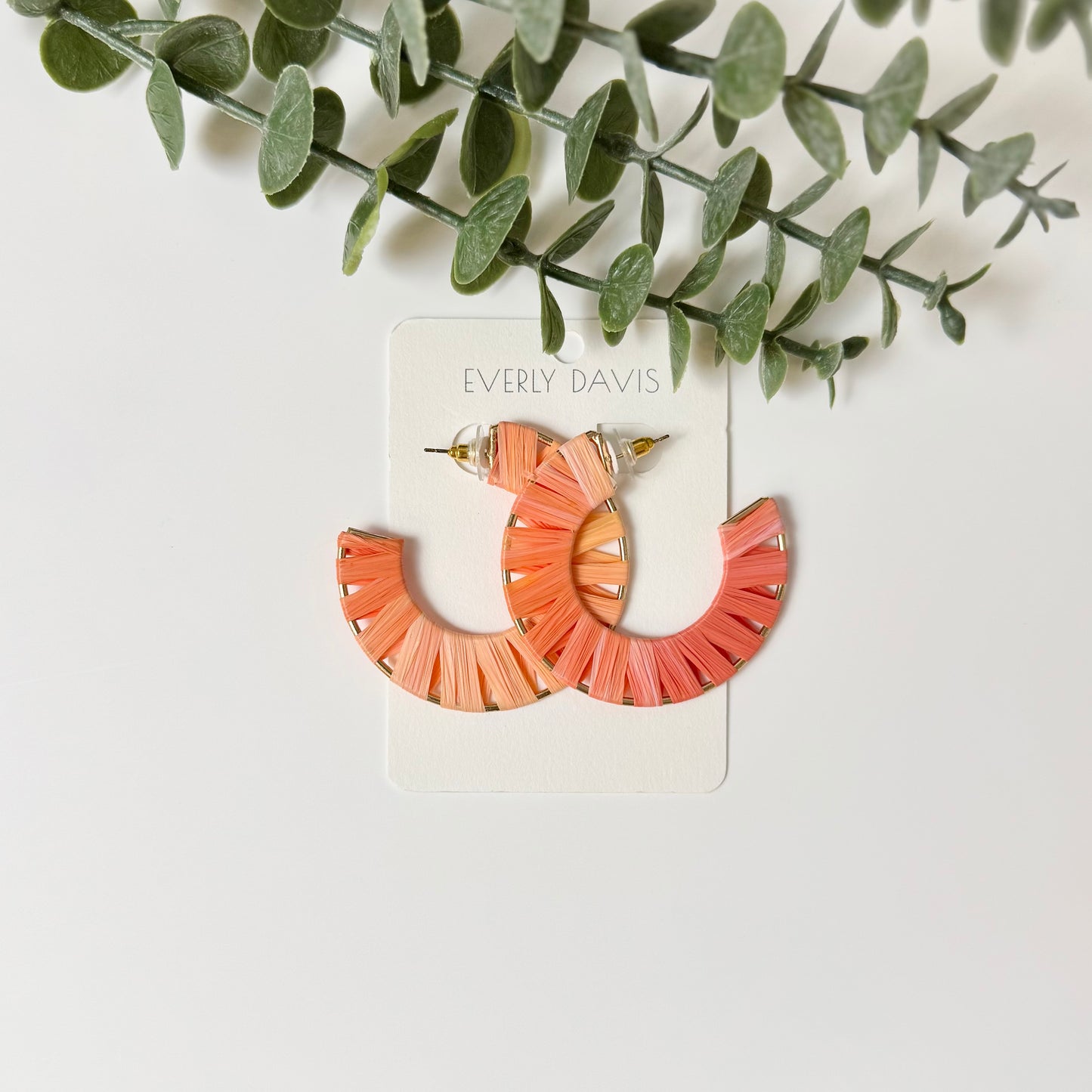 Wrapped Raffia Flat Hoops