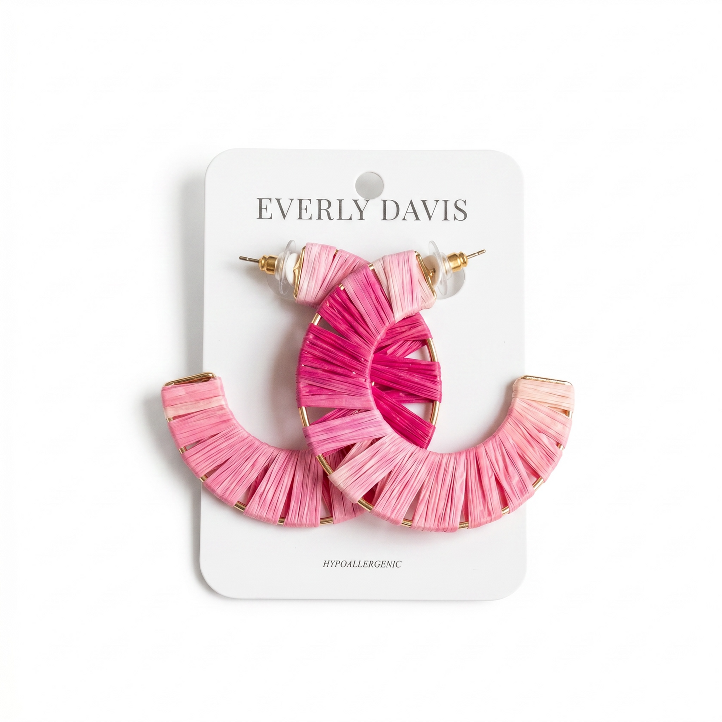 Wrapped Raffia Flat Hoops