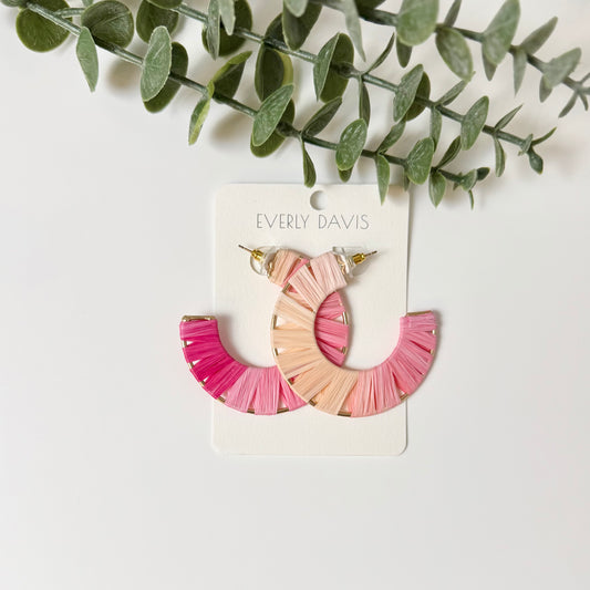 Wrapped Raffia Flat Hoops