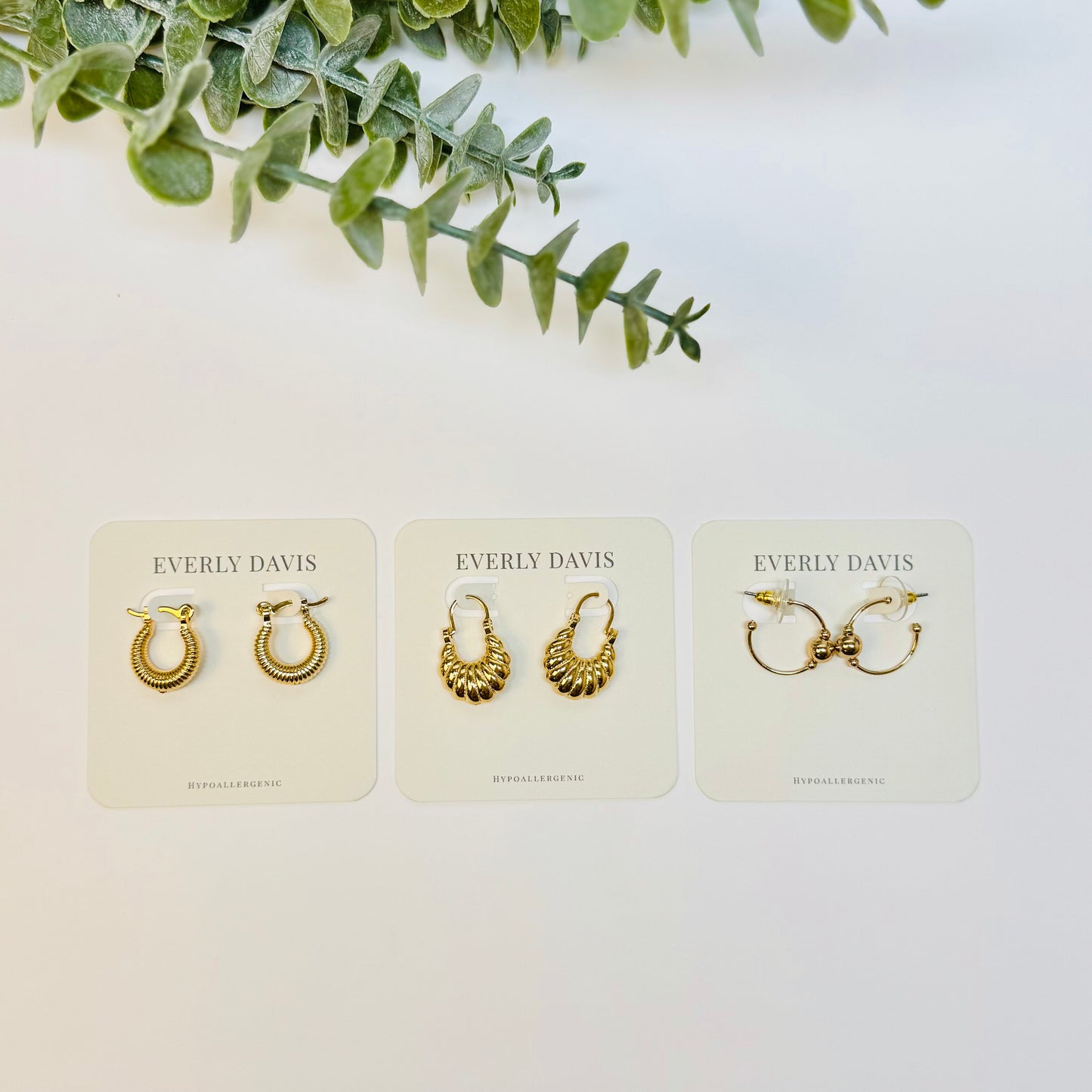 Shell Textured Hoops