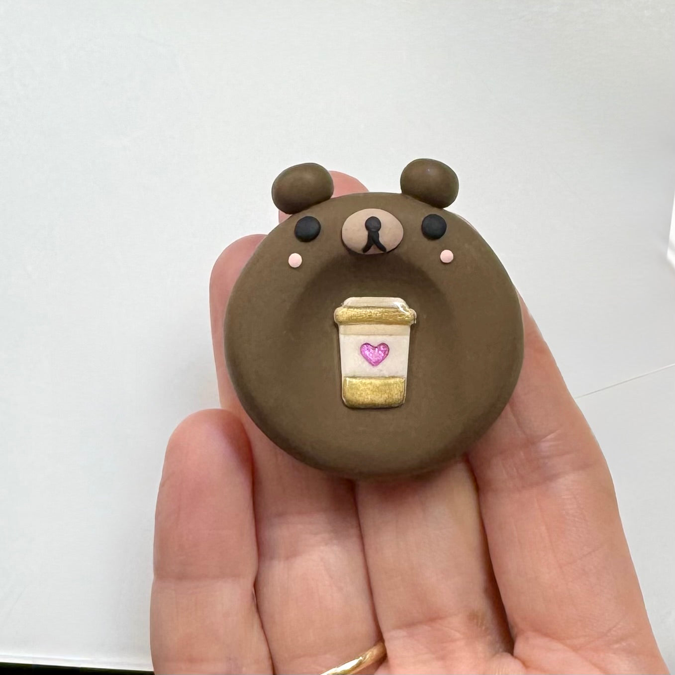 Coffee Bear Worry Stone