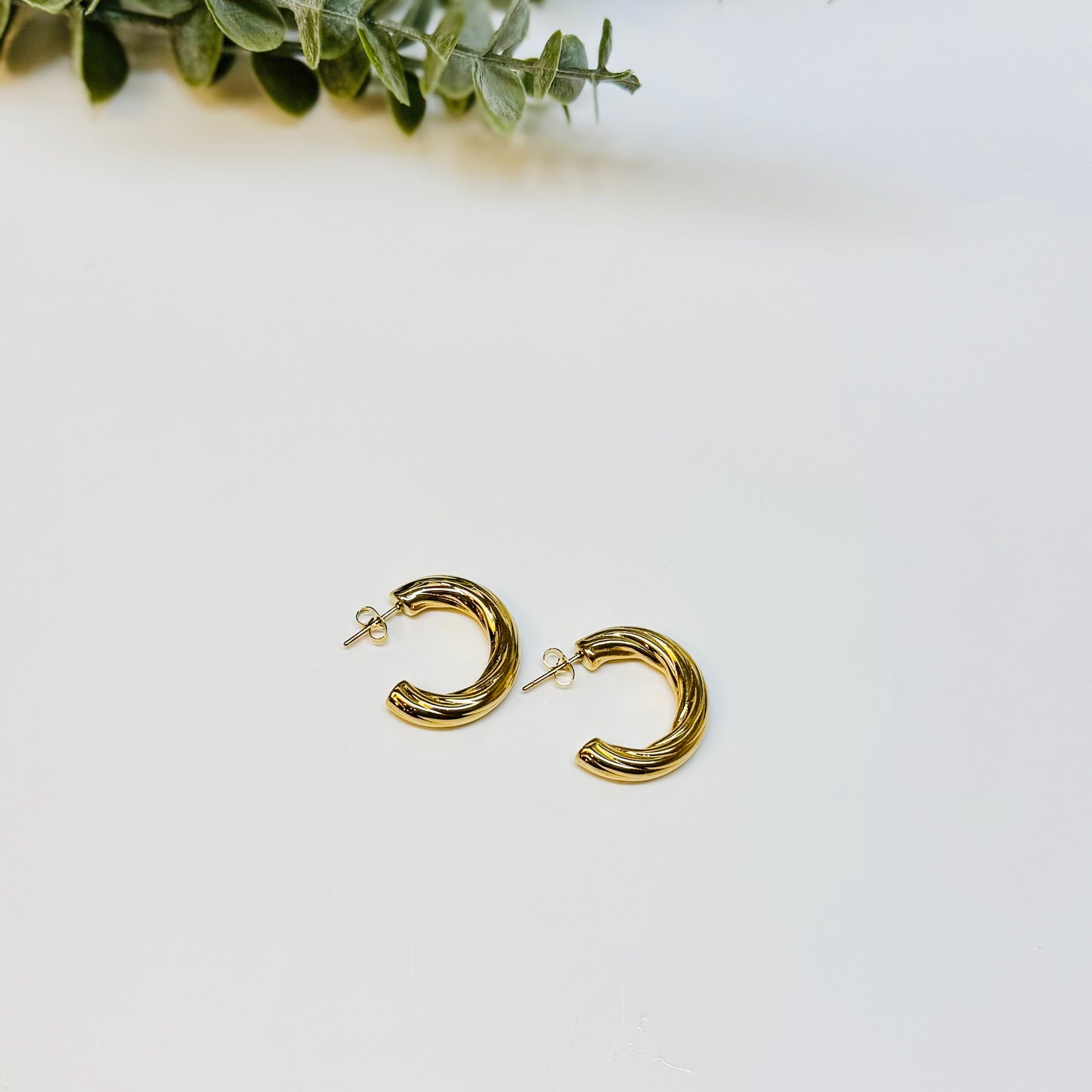 Small Twist Gold Hoops
