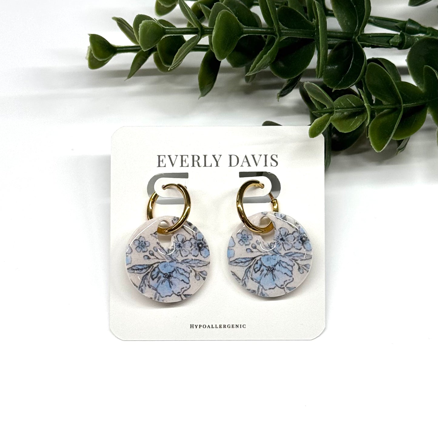 Blue Floral Earrings