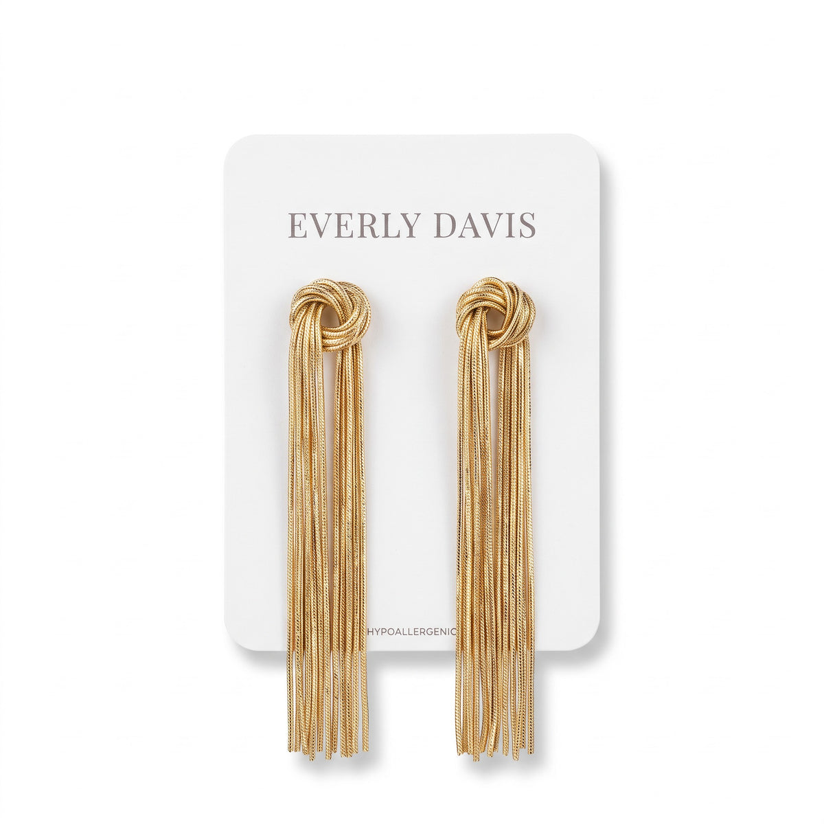 Knot & Fringe Chain Earrings