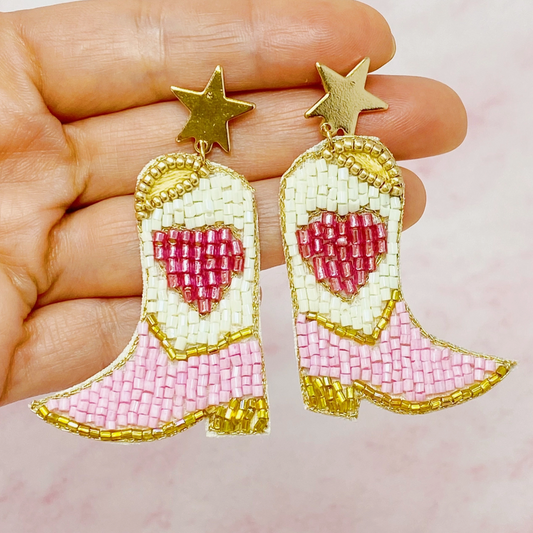 Boots + Heart Cowboy Earrings