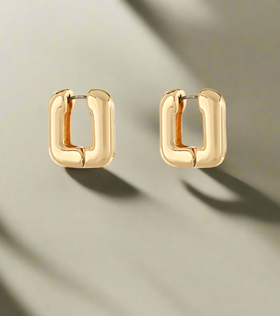 Square Gold Earrings