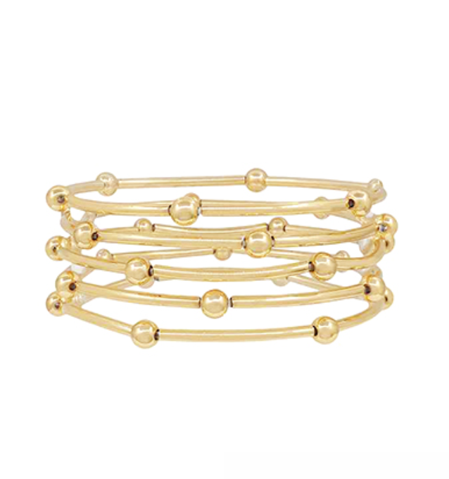 Curved Bar & Ball Bracelet Set