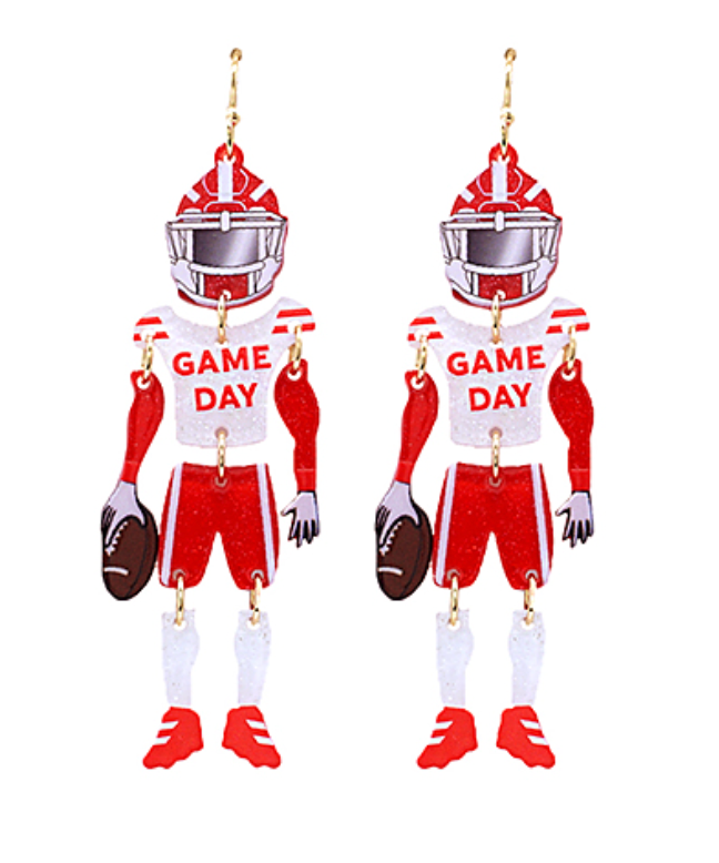 Gameday Football Player Earrings