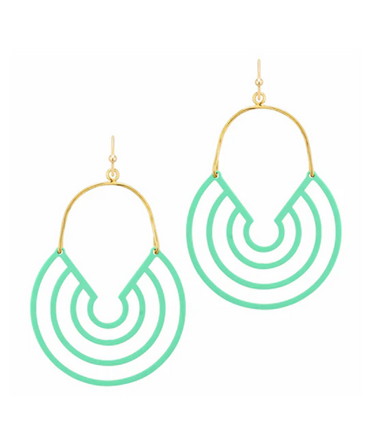 Painted Metal Texture Circle Earring