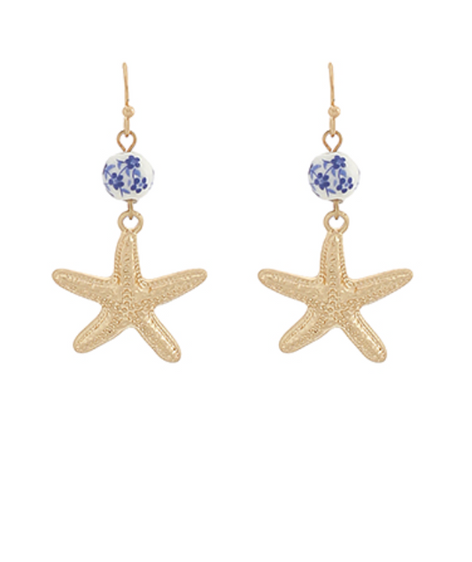 Starfish & Ball Earrings