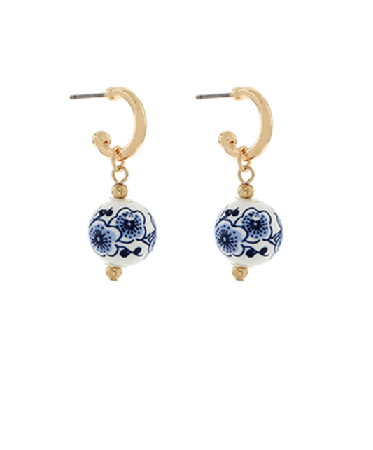 Blue and White Ceramic Ball Hoops