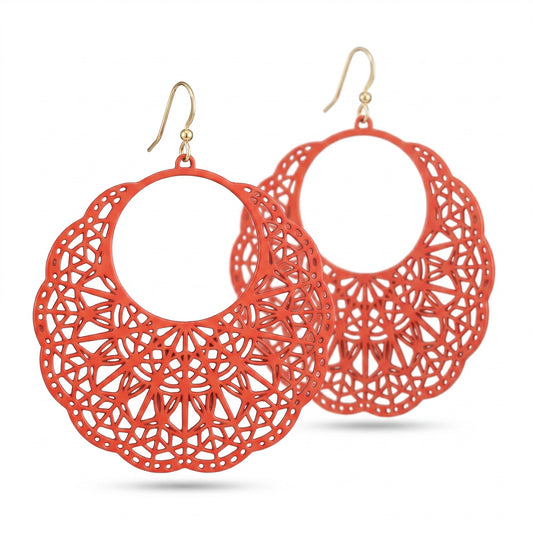Filigree Coral Earrings