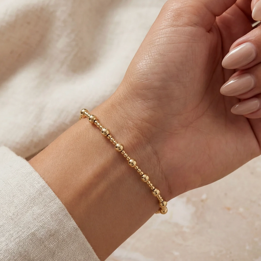 Angelina Beaded Gold Bracelet
