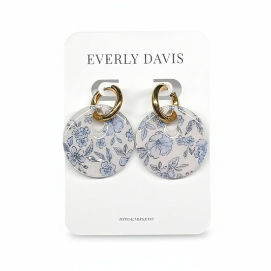 Blue Floral Earrings