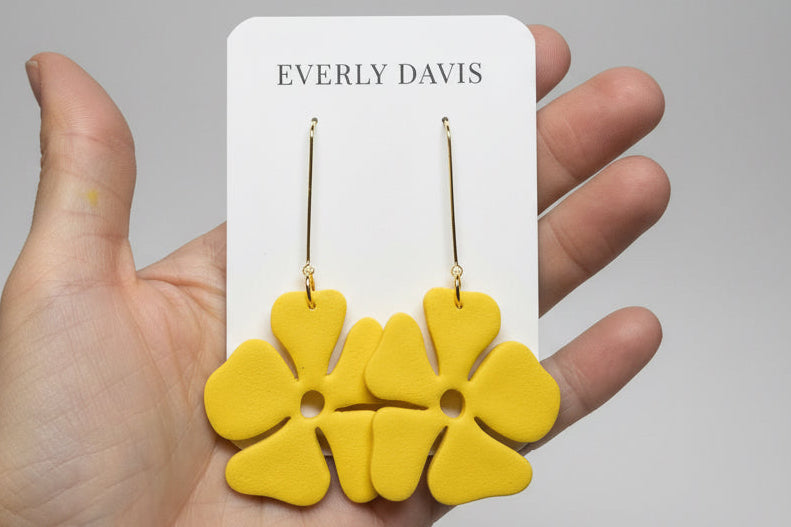Yellow Flower Earrings