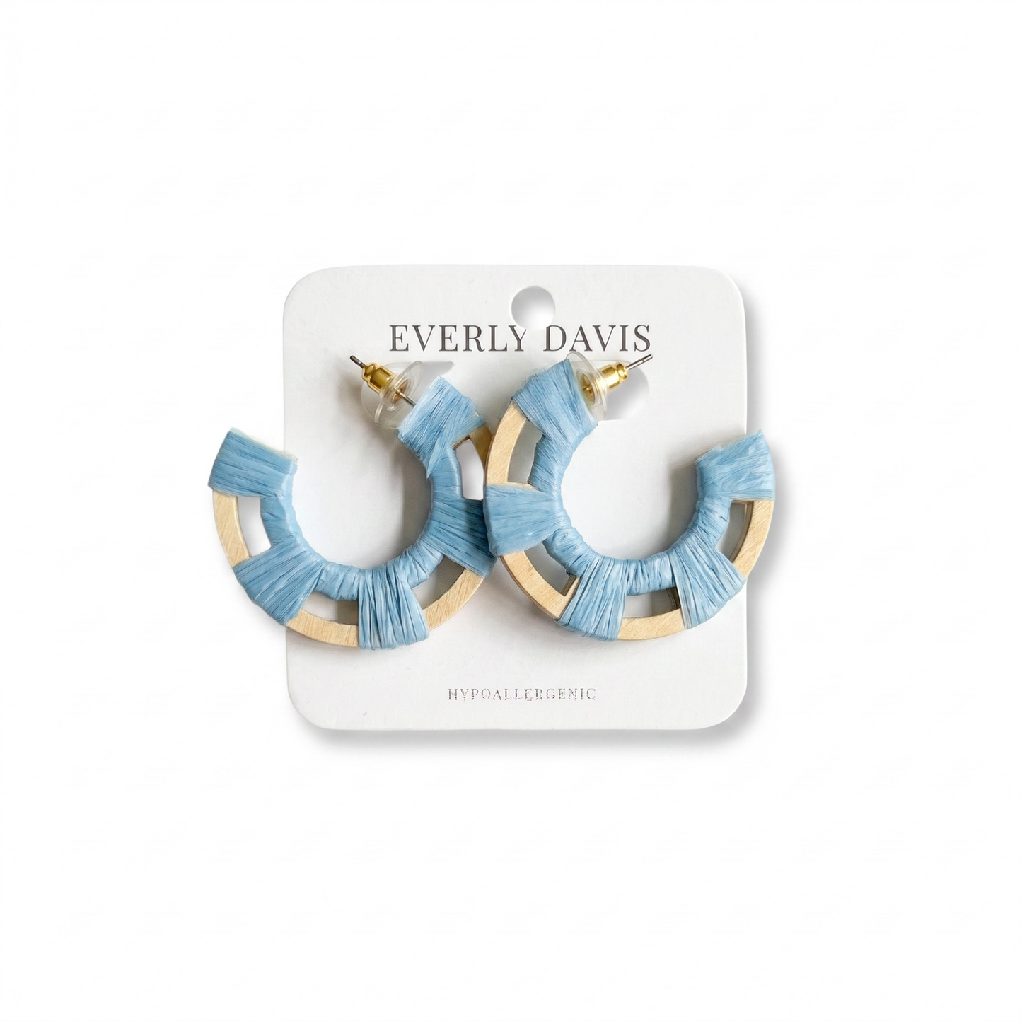 Antonia Raffia Wood Hoops