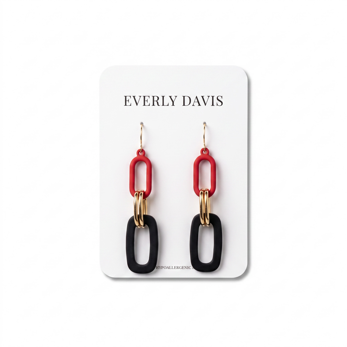 Color Coated Linked Oval Earrings