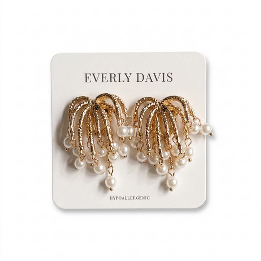 Fringe End Pearl Earrings