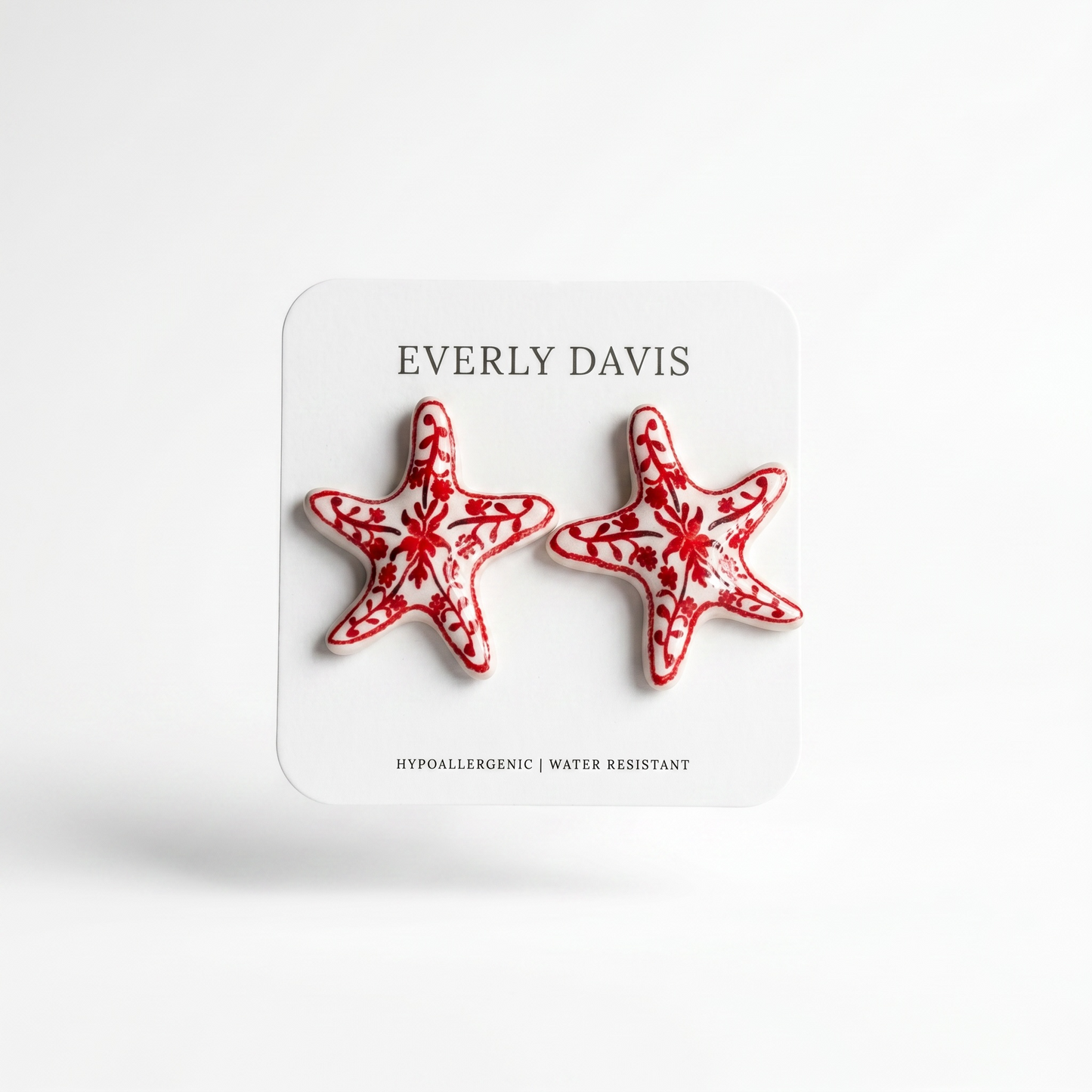 Starfish Ceramic Stud Earrings Set
