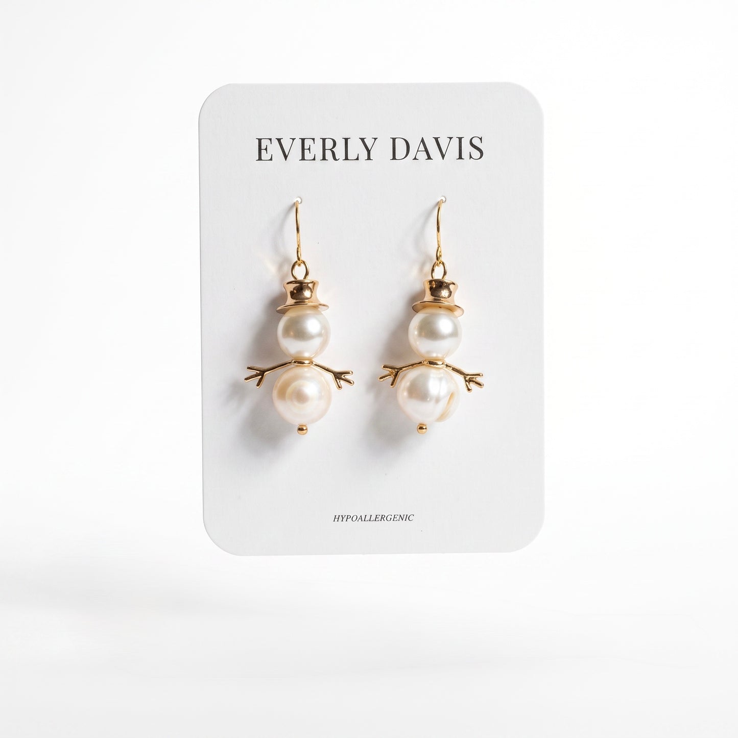 Pearl Snowman Earrings
