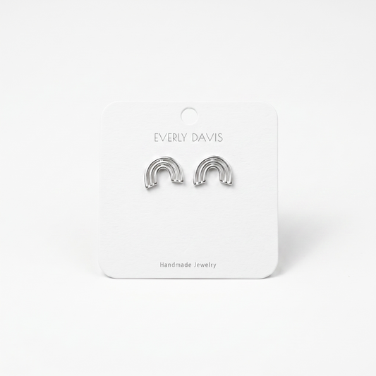 Rainbow Arc Stud Earrings