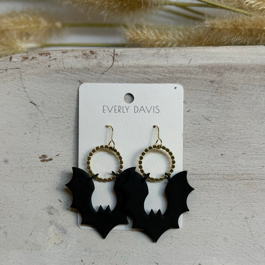 Bat Clay Earrings