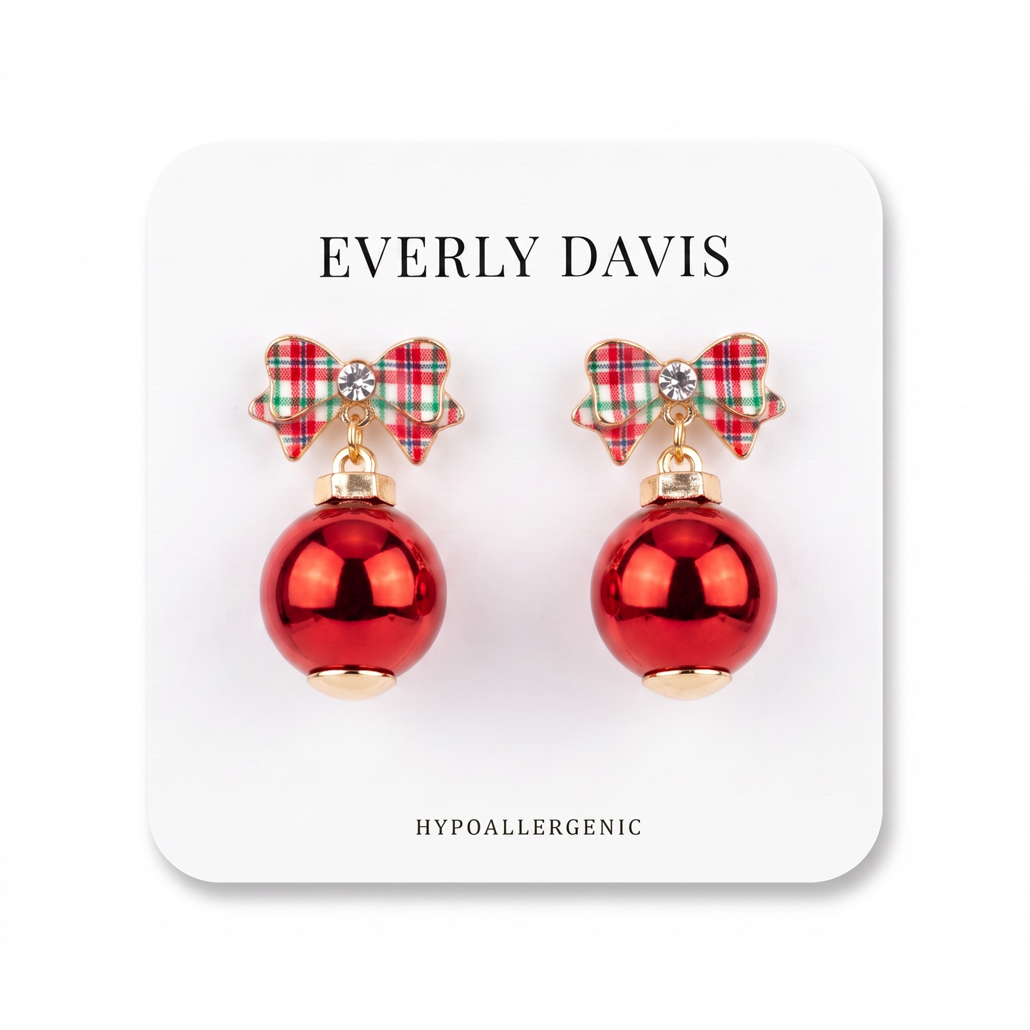 Holiday Bow with Ornament Earrings