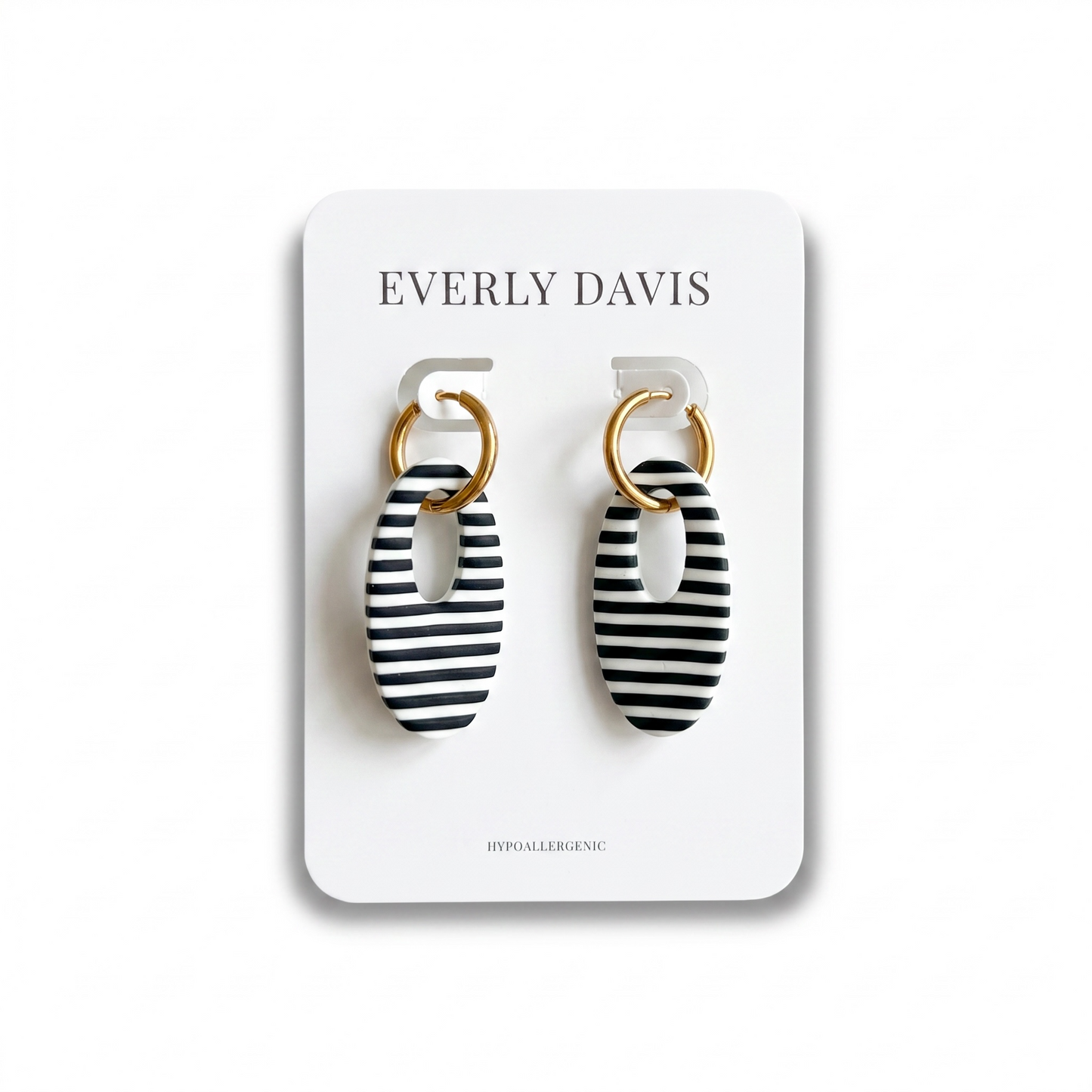 Jessica Striped Hoop Earrings