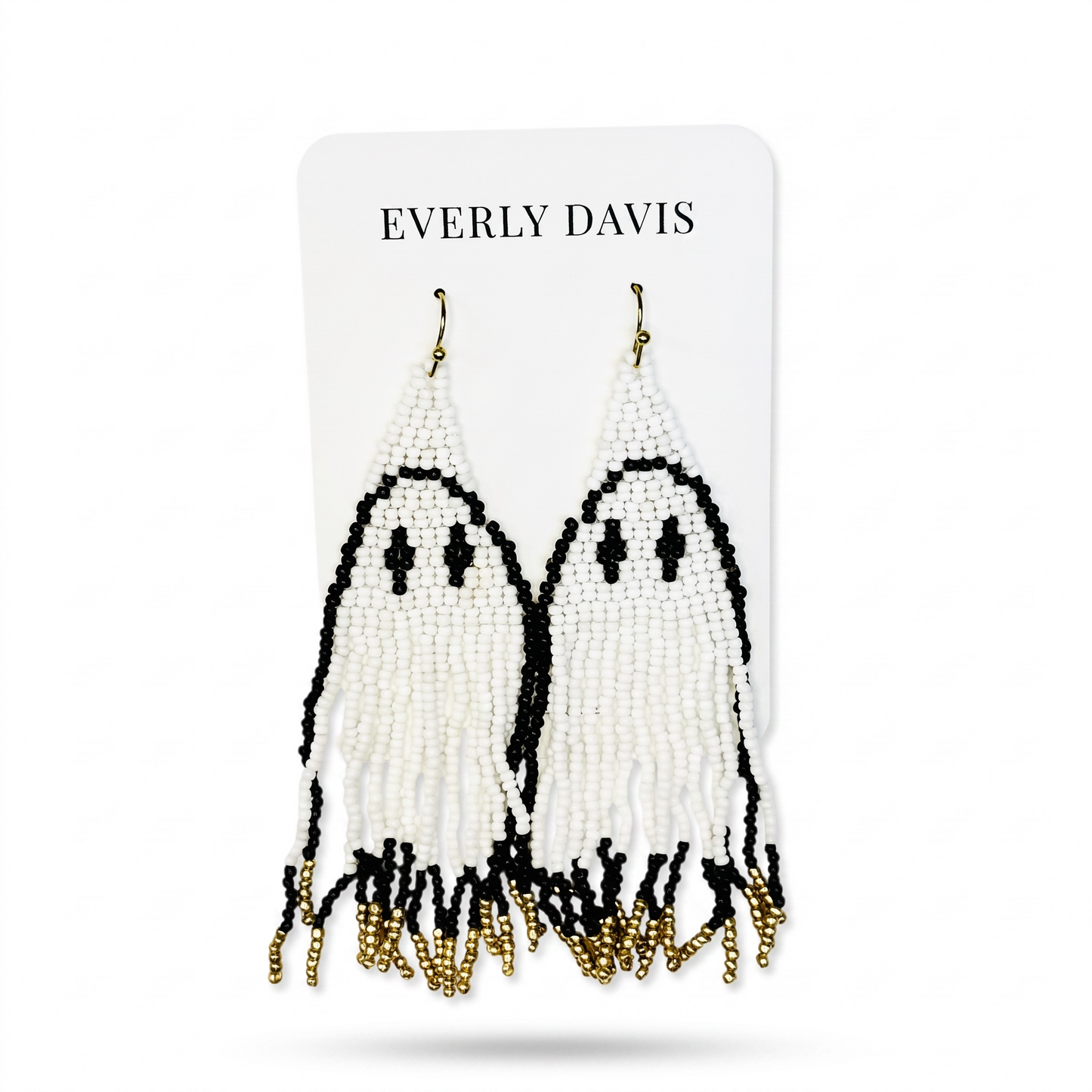 Halloween Ghost Seed Bead Earrings