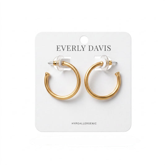 Everly Davis Matte Hoop Earrings