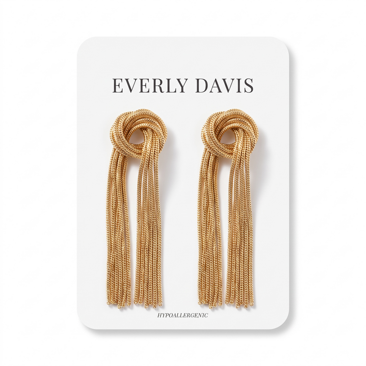 Knotted Snake Chain Tassel Earrings
