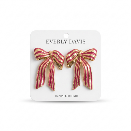 Striped Ribbon Earrings