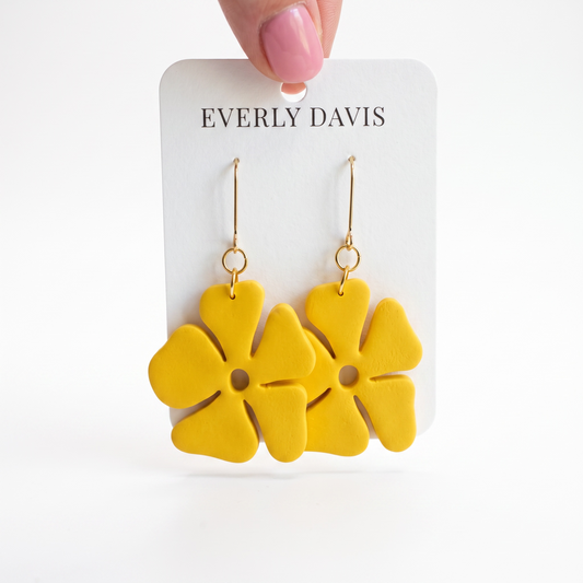 Yellow Flower Earrings