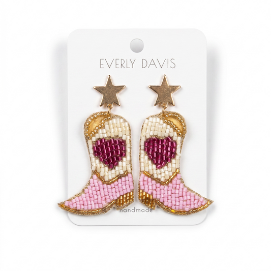 Boots + Heart Cowboy Earrings
