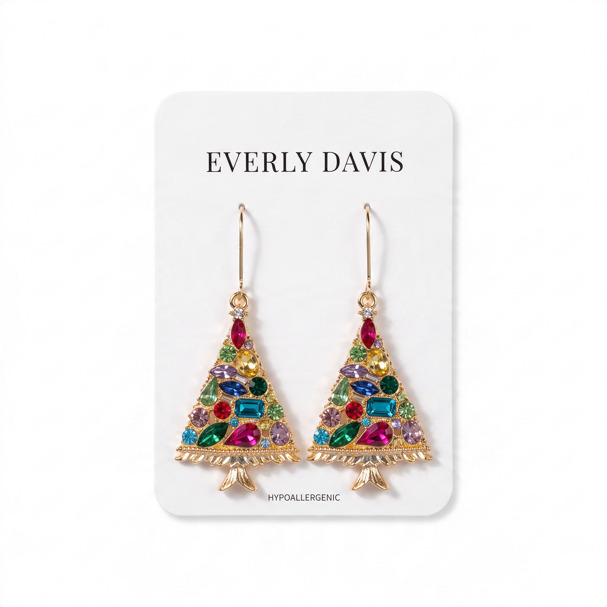 Christmas Tree Baguette Earrings