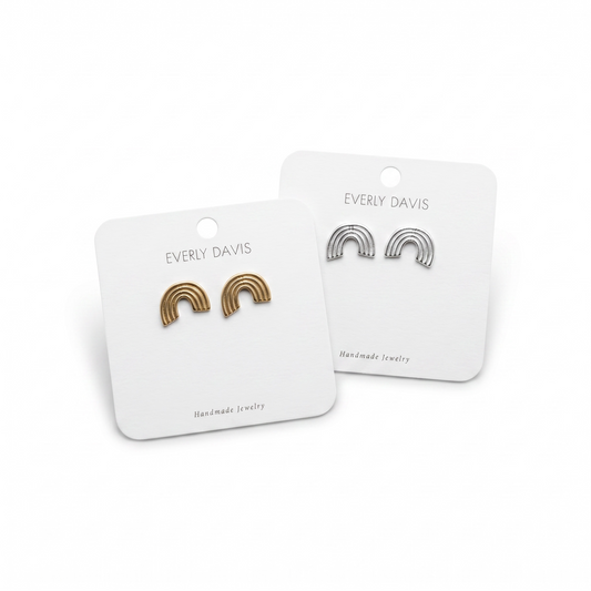 Rainbow Arc Stud Earrings