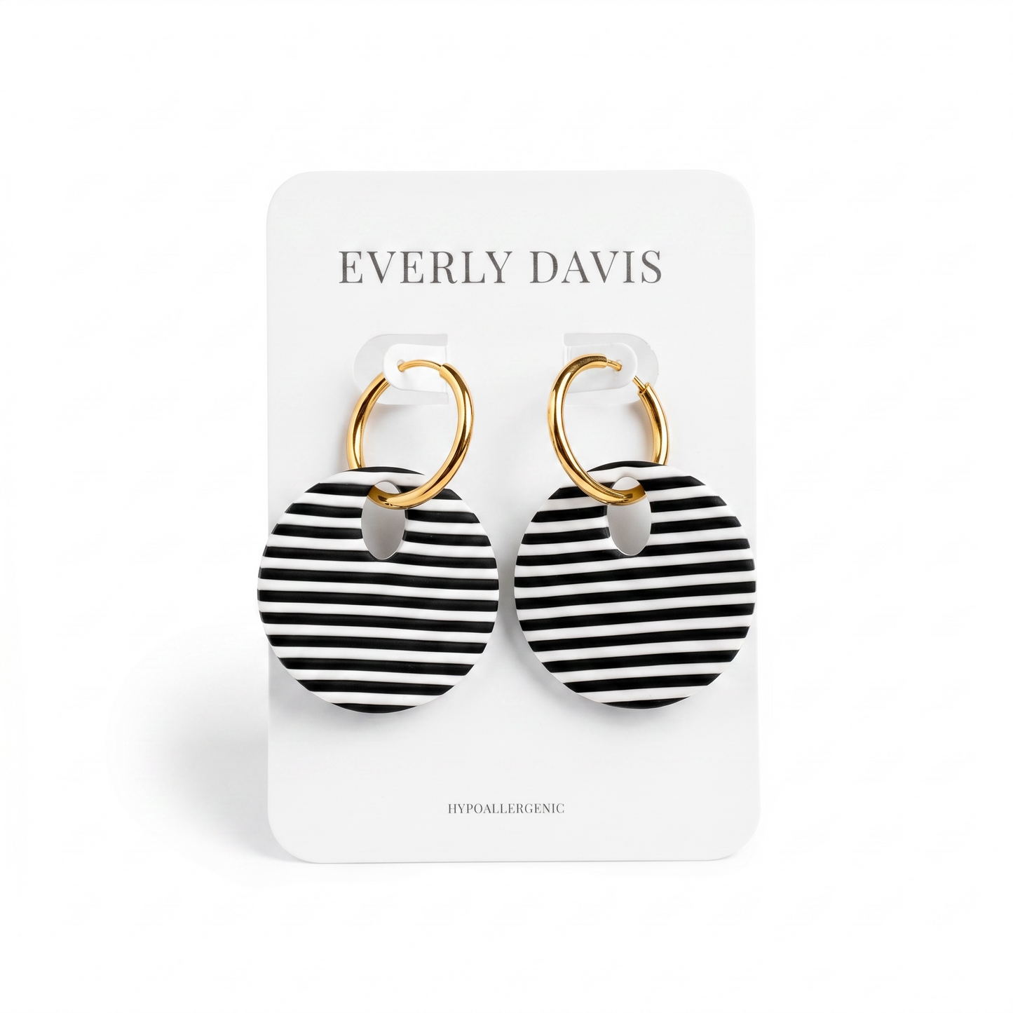 Jessica Striped Hoop Earrings