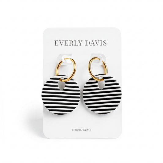 Jessica Striped Hoop Earrings