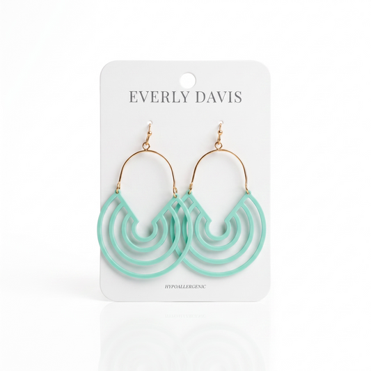 Painted Metal Texture Circle Earring