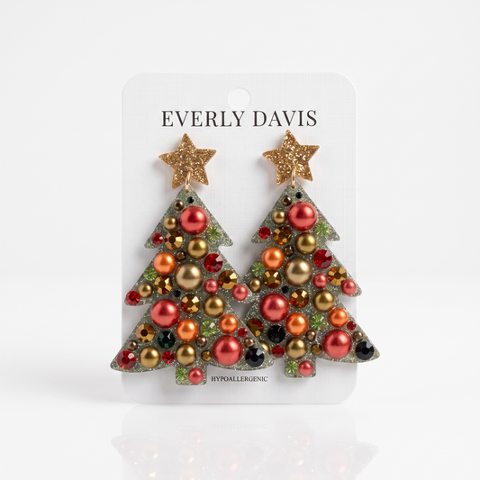 Christmas Tree with Jewel Earrings