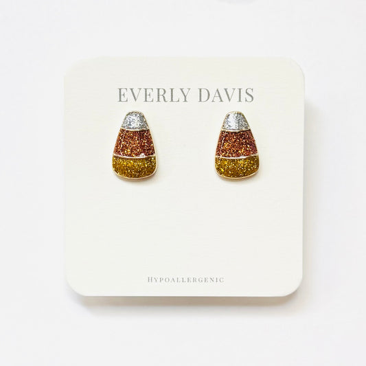 Glitter Candy Corn Studs