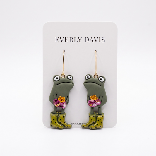 Flower Frog Earrings