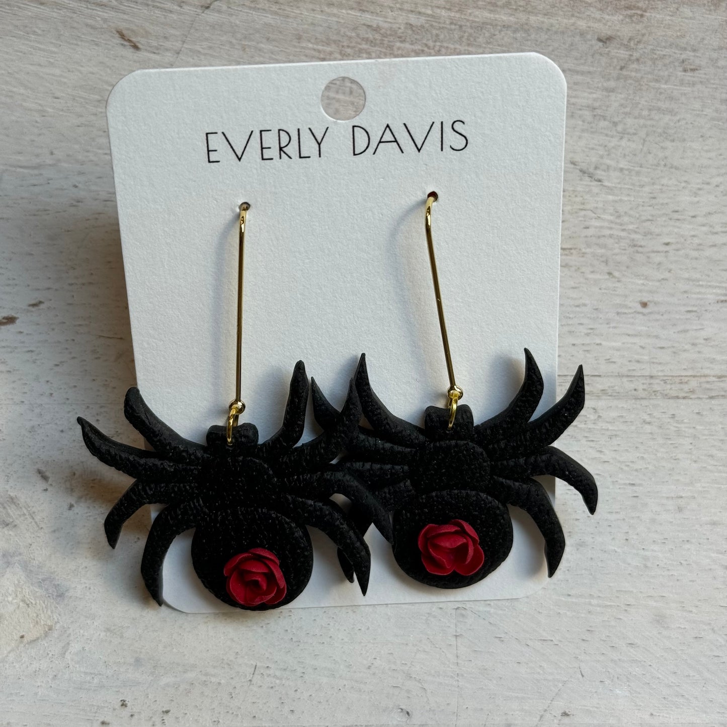 Black Widow Clay Earrings