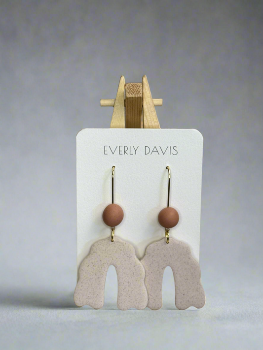 Neutral Arched Clay Earrings